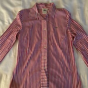 Lacoste Red and White stripes. Button up size 34